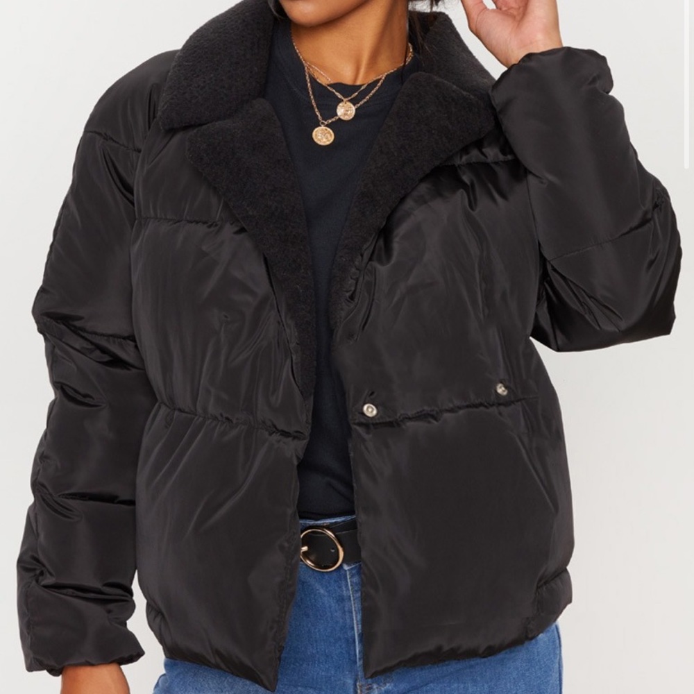 Black puffer coat